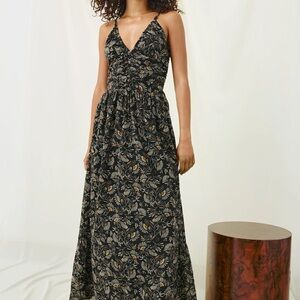 Rails Floral Brown/Black Maxi Dress - Sz Medium